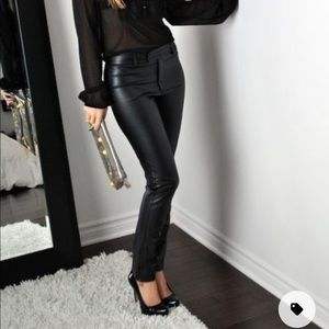 Express leather skinny jeans